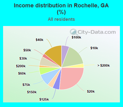 Income distribution in Rochelle, GA (%)