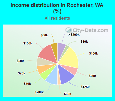 Income distribution in Rochester, WA (%)
