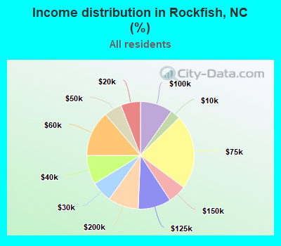 Income distribution in Rockfish, NC (%)