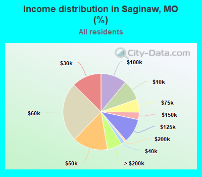 Income distribution in Saginaw, MO (%)