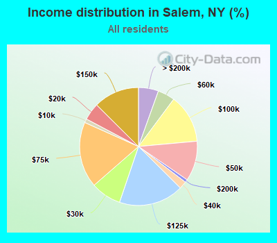 Income distribution in Salem, NY (%)