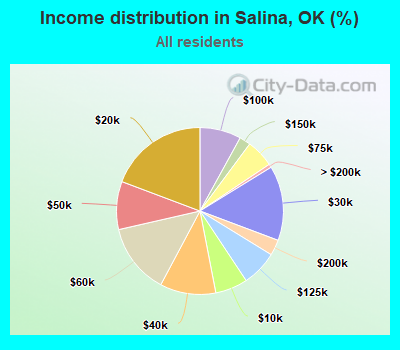 Income distribution in Salina, OK (%)