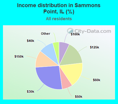 Income distribution in Sammons Point, IL (%)