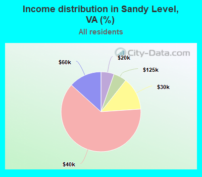 Income distribution in Sandy Level, VA (%)