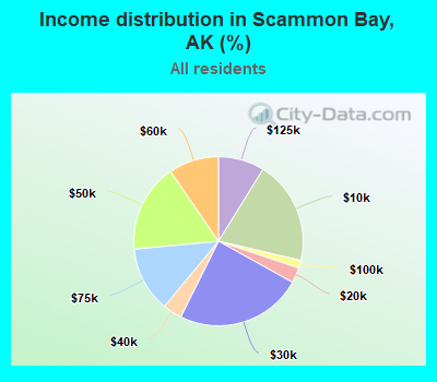 Income distribution in Scammon Bay, AK (%)