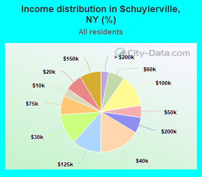 Income distribution in Schuylerville, NY (%)