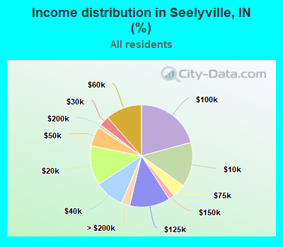Income distribution in Seelyville, IN (%)