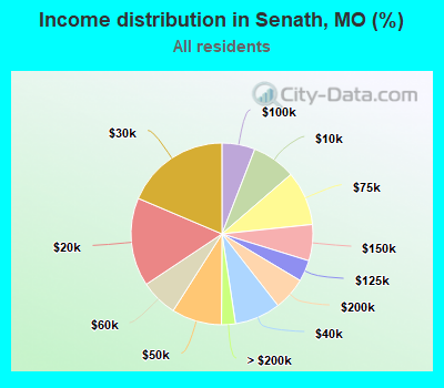 Income distribution in Senath, MO (%)