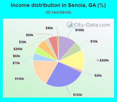 Income distribution in Senoia, GA (%)