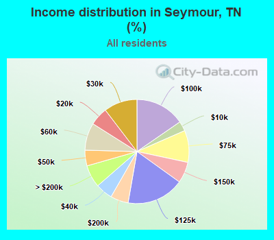 Income distribution in Seymour, TN (%)