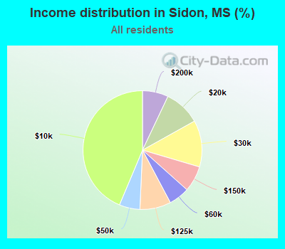 Income distribution in Sidon, MS (%)