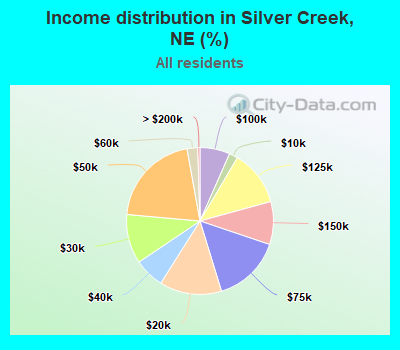Income distribution in Silver Creek, NE (%)