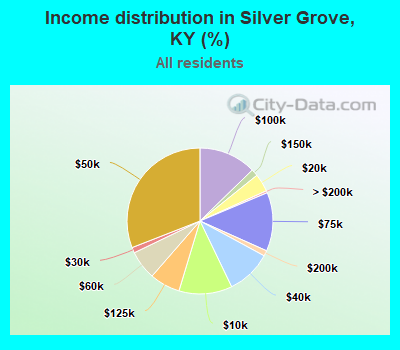 Income distribution in Silver Grove, KY (%)