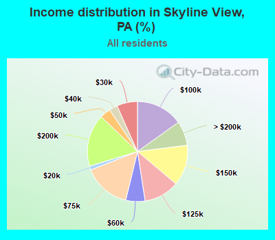 Income distribution in Skyline View, PA (%)