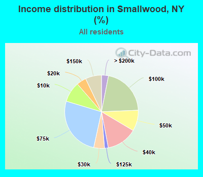 Income distribution in Smallwood, NY (%)