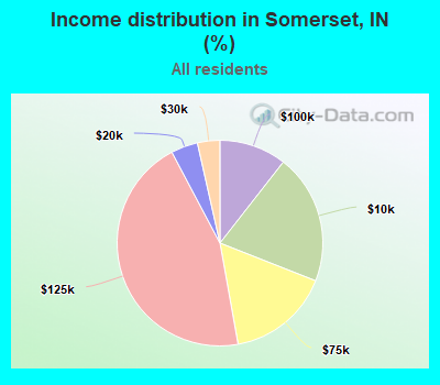 Income distribution in Somerset, IN (%)