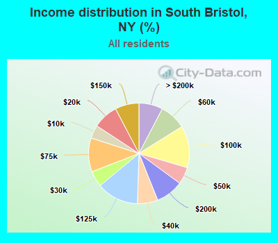 Income distribution in South Bristol, NY (%)