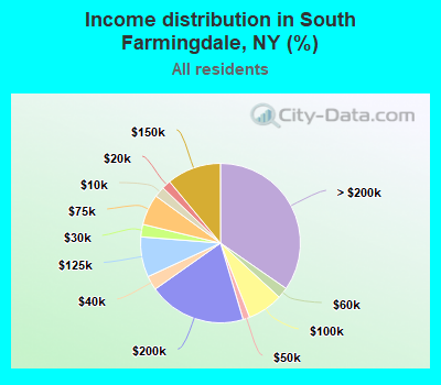 Income distribution in South Farmingdale, NY (%)