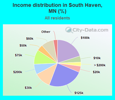 Income distribution in South Haven, MN (%)