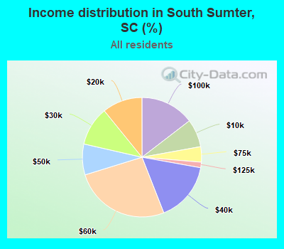 Income distribution in South Sumter, SC (%)