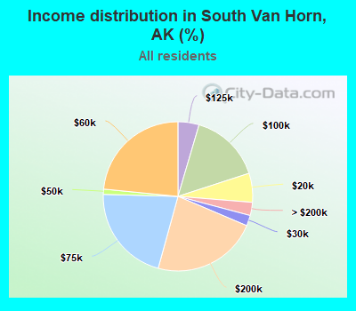 Income distribution in South Van Horn, AK (%)