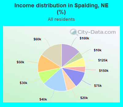 Income distribution in Spalding, NE (%)