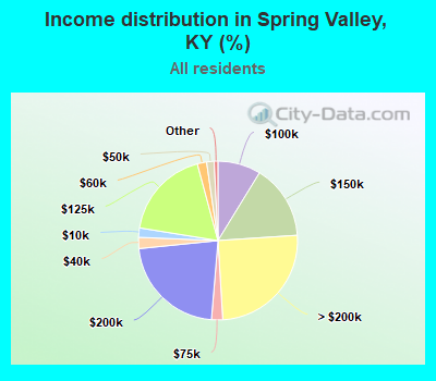 Income distribution in Spring Valley, KY (%)