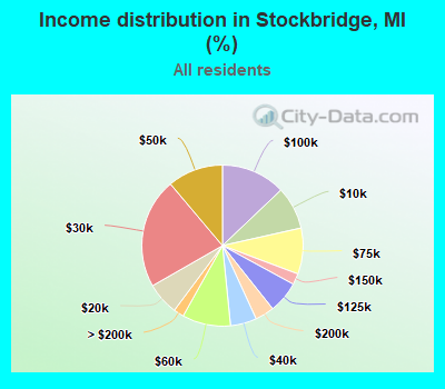 Income distribution in Stockbridge, MI (%)