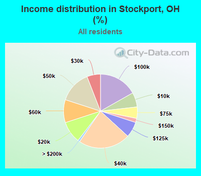Income distribution in Stockport, OH (%)