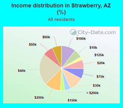 Income distribution in Strawberry, AZ (%)
