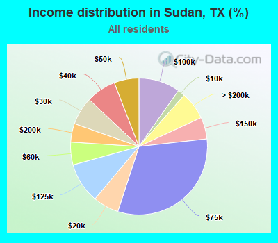 Income distribution in Sudan, TX (%)