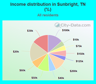 Income distribution in Sunbright, TN (%)