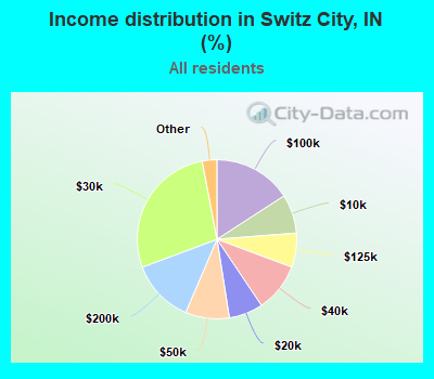 Income distribution in Switz City, IN (%)