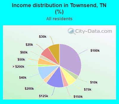 Income distribution in Townsend, TN (%)