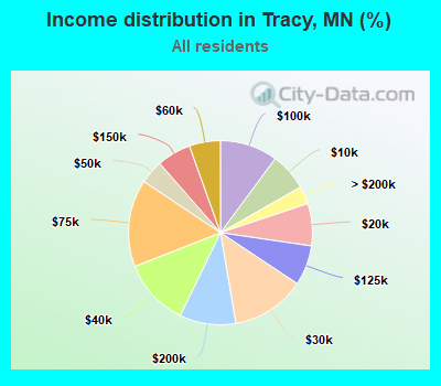 Income distribution in Tracy, MN (%)