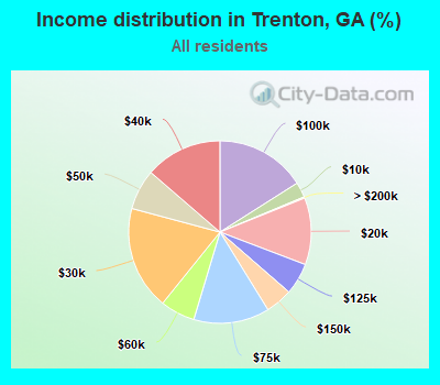Income distribution in Trenton, GA (%)