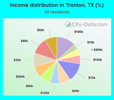 Income distribution in Trenton, TX (%)