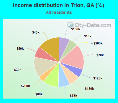 Income distribution in Trion, GA (%)