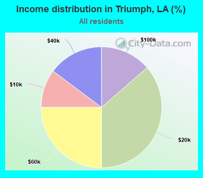 Income distribution in Triumph, LA (%)