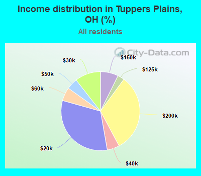 Income distribution in Tuppers Plains, OH (%)