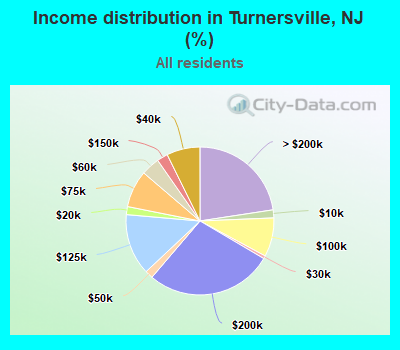 Income distribution in Turnersville, NJ (%)