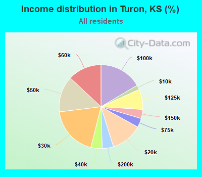 Income distribution in Turon, KS (%)
