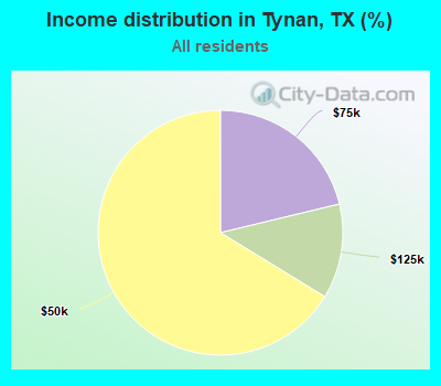 Income distribution in Tynan, TX (%)