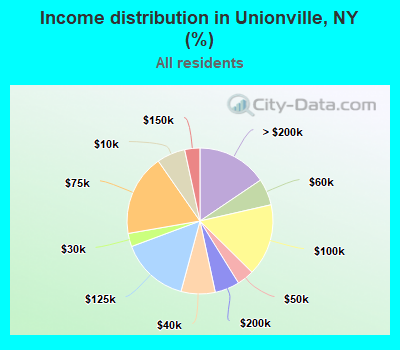 Income distribution in Unionville, NY (%)