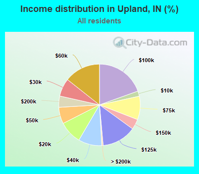 Income distribution in Upland, IN (%)