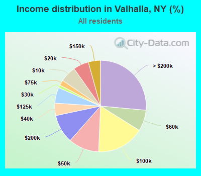 Income distribution in Valhalla, NY (%)
