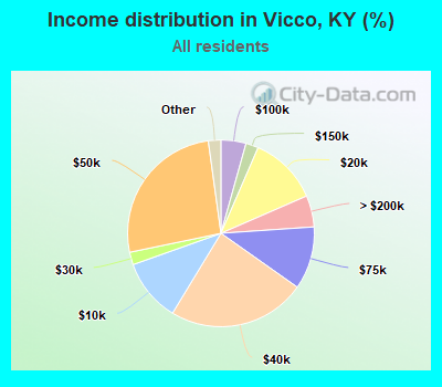 Income distribution in Vicco, KY (%)