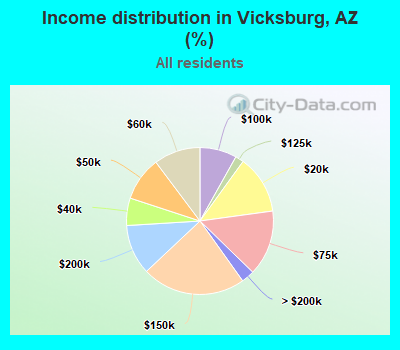 Income distribution in Vicksburg, AZ (%)