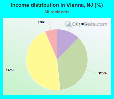 Income distribution in Vienna, NJ (%)