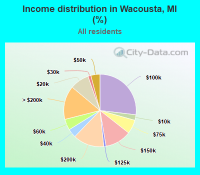 Income distribution in Wacousta, MI (%)